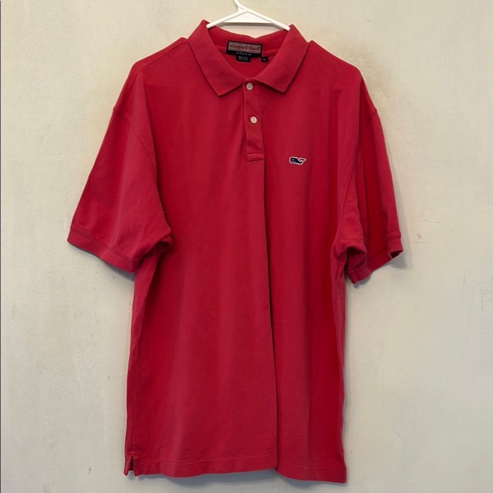 Vineyard Vines Raspberry Short banded sleeve Polo Shirt Size L EUC
